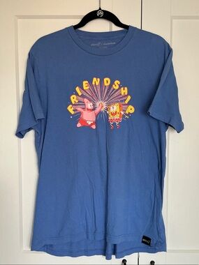 Super 7 Blue 'Friendship' SpongeBob & Patrick Tee Men's XL (more of a L)